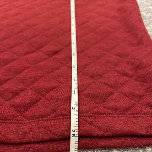Vineyard Vines Diamond Quilted Red Quarter-Button Up Pullover Medium - Picture 5 of 8